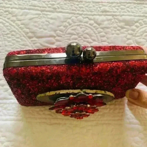 Lynn Rosencrantz Embellished Agate Crystal clutch purse - Picture 3 of 6